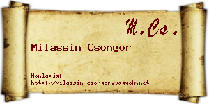 Milassin Csongor névjegykártya